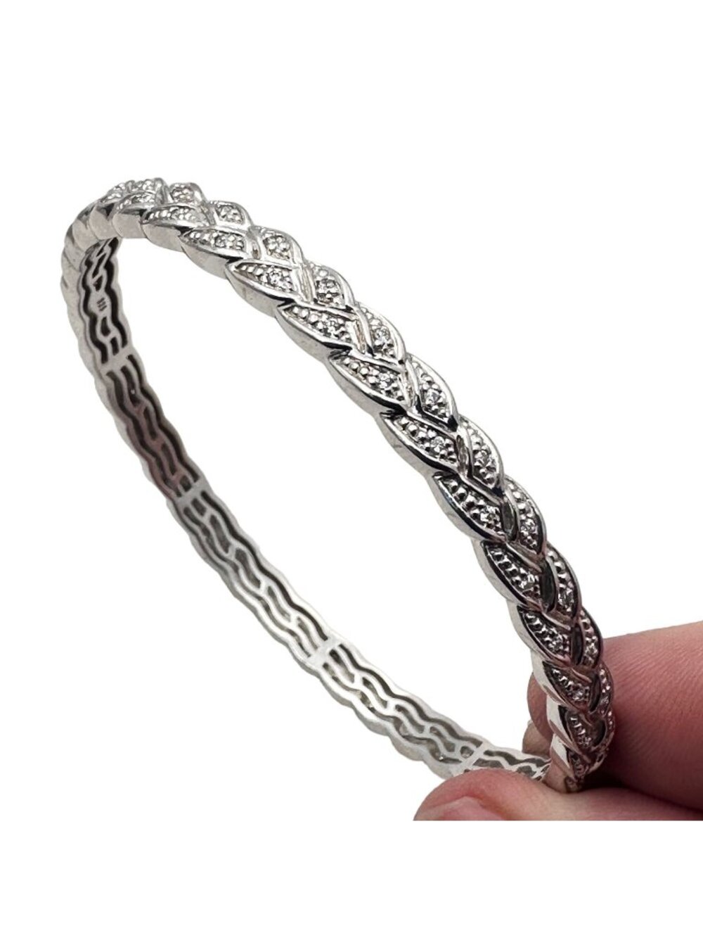 Belle Etoile Bangle Bracelet Sterling Silver Cubic Zirconia